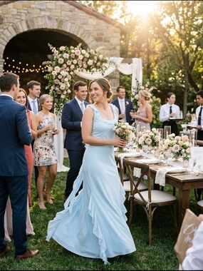 Light Blue Special Occasion Maxi Dress Sz Med